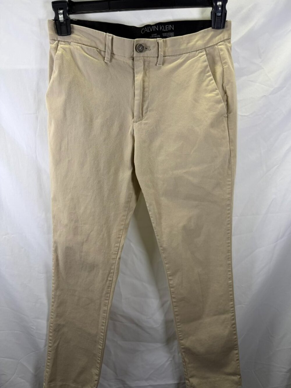 Calvin Klein Men’s Slim Fit Infinite Flex Waist Pants W29 L30 Khaki Beige